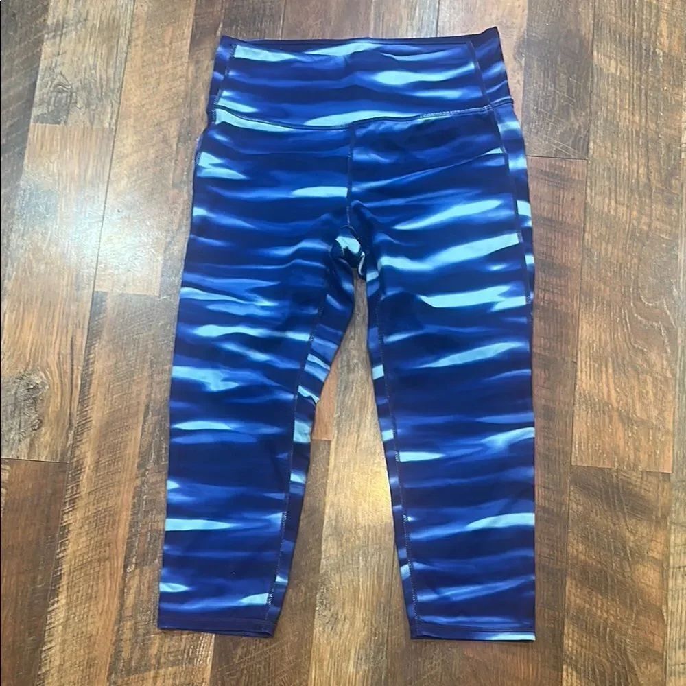 Athleta Blue Patterned Leggings M (3850)
